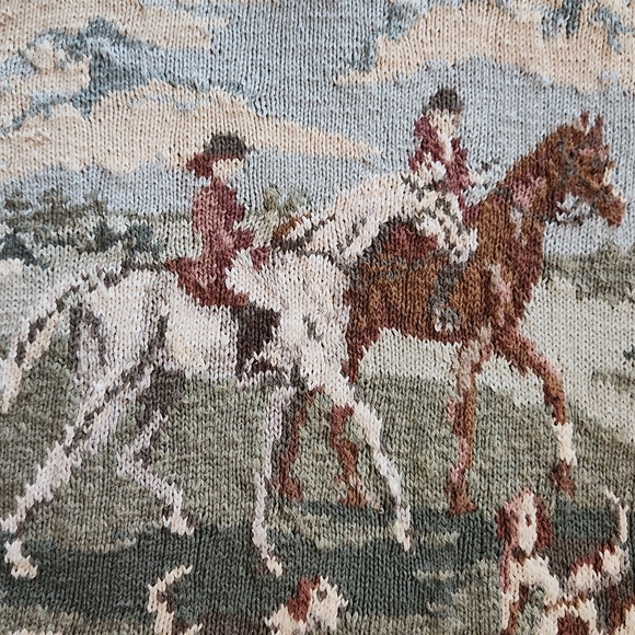 Vintage Lauren Ralph Lauren RARE Equestrian Hand-Knit Sweater Large - Picture 4 of 11